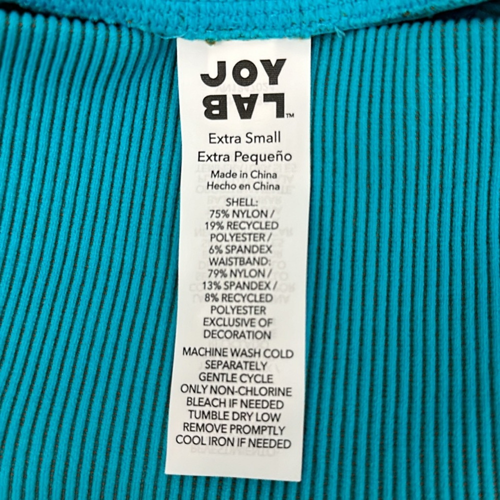 JOYLAB Turquoise & Gray Ribbed High Rise Biker Shorts XS & L New with tags! - Picture 7 of 8